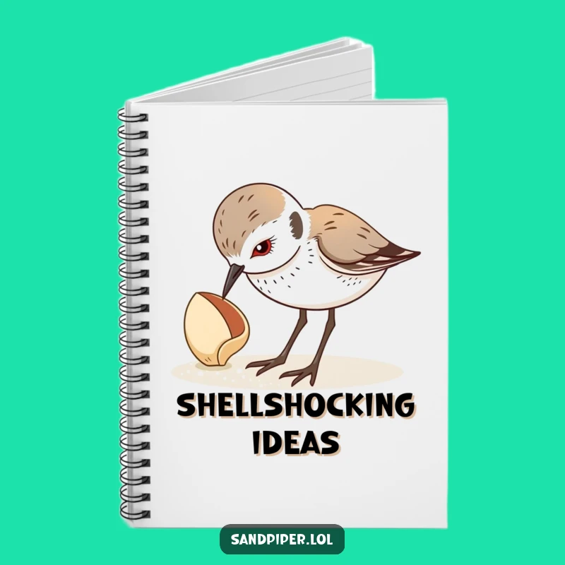 Funny Sandpiper Seashell Notebook: Hilarious Journal for Beach Discoveries