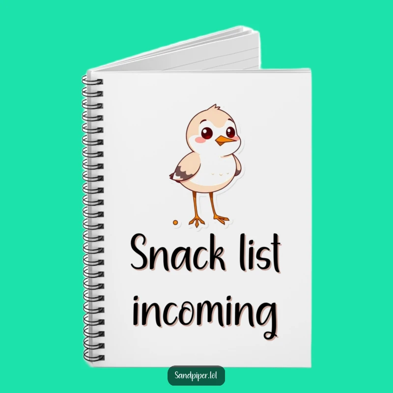 Funny Sandpiper Snack Hunter Notebook - Humorous Journal for Foodie Notes