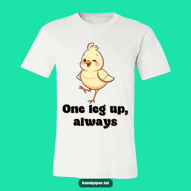 Funny Happy Bird T-Shirt: Wear Your Contentment with This Hilarious One-Legged Design