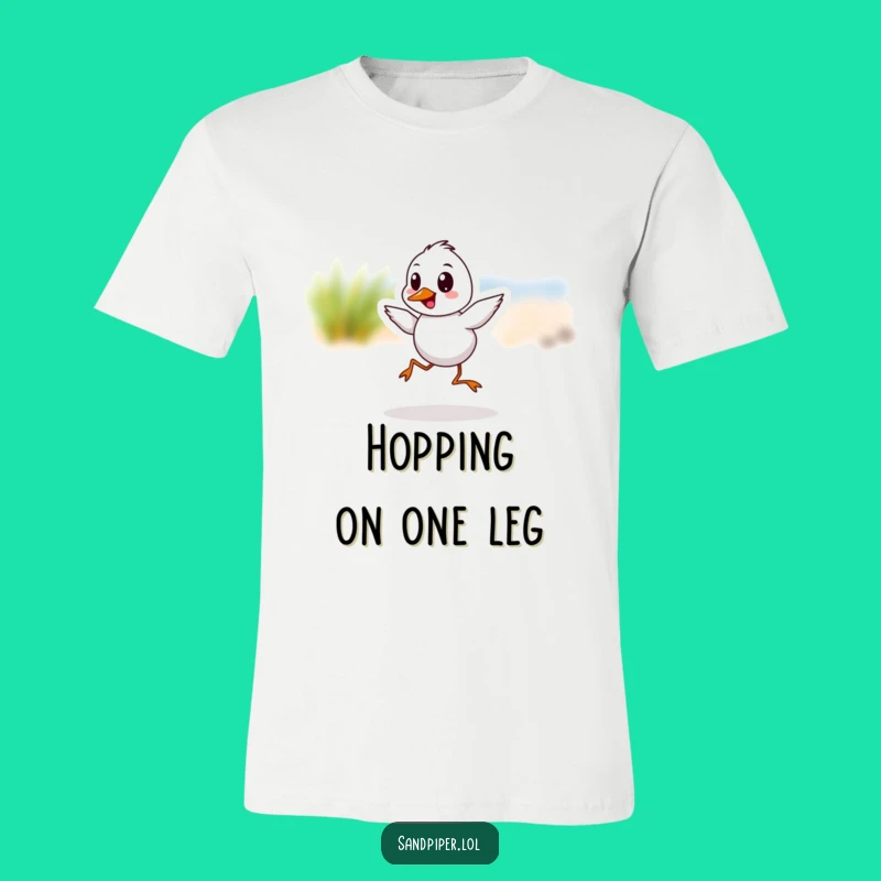 Funny Sandpiper Hop T-Shirt: Joyful Bird Character, Comfy Tee for Laughs