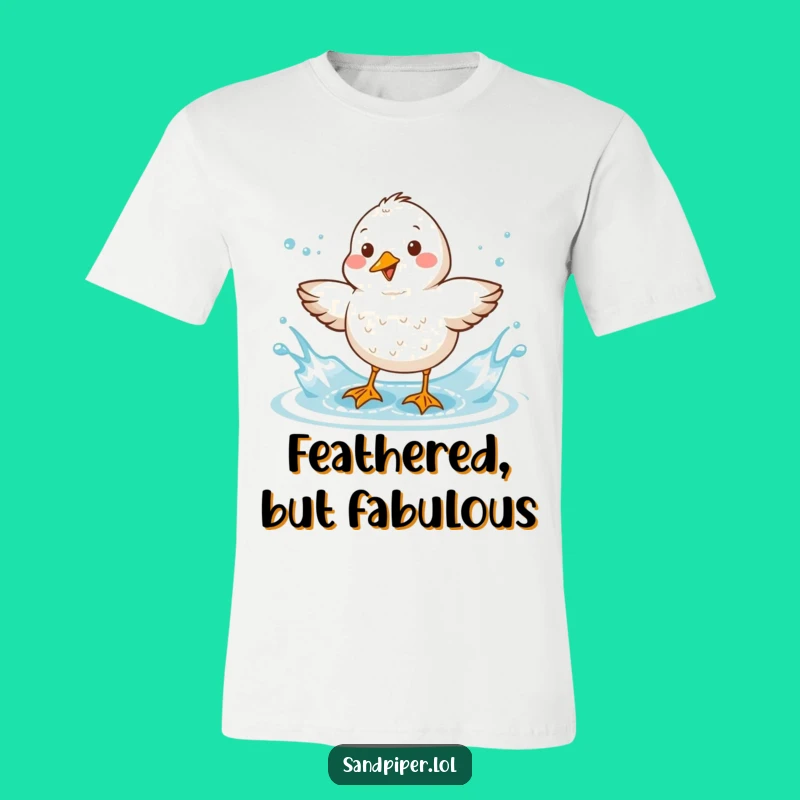 Funny Sandpiper Splash T-Shirt - Joyful Bird Character Tee, Perfect Gift!