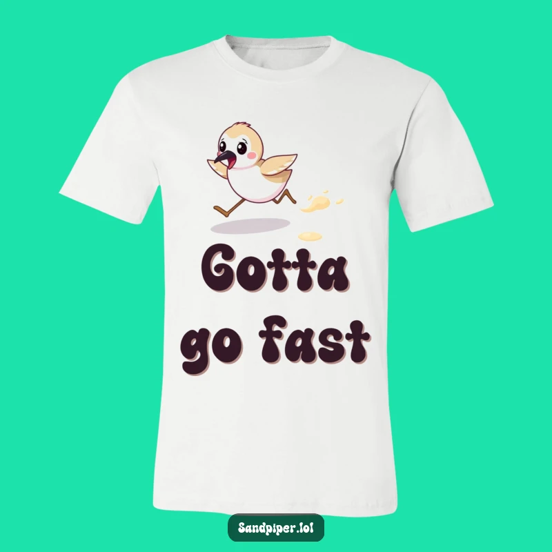 Funny Sandpiper Beach Runner Tee: Hilarious Coastal Character T-Shirt Gift