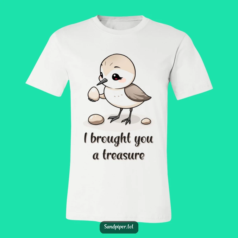 Funny Sandpiper Pebble T-Shirt: Wear a Moment of Avian Generosity