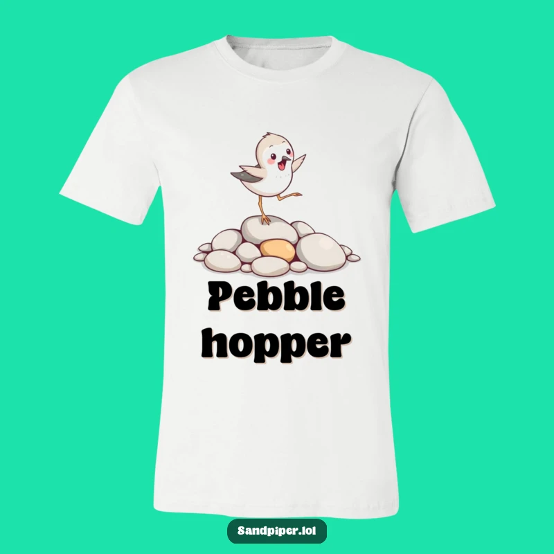 Funny Sandpiper Pebble Hopper T-Shirt - Joyful Bird Tee for Active Gifts