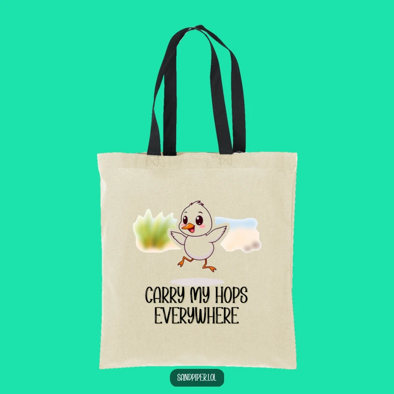 Funny Sandpiper Hop Tote Bag: Chic Bird Art, Practical Gift for Daily Fun