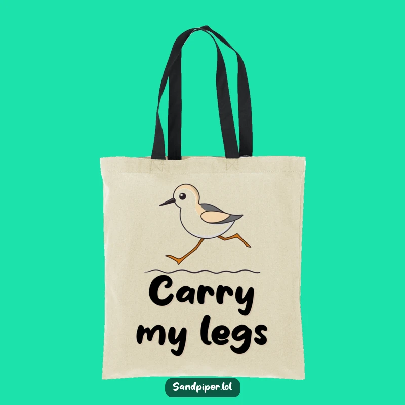 Funny Sandpiper Long Legs Tote Bag: Carry Your Beach Vibes with This Hilarious Runner