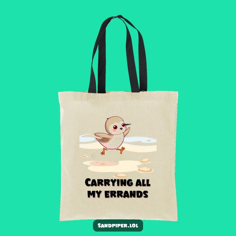 Funny Sandpiper Tote Bag: Reusable Beach Runner Bag, Practical Funny Gift
