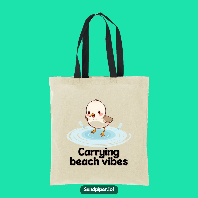 Funny Sandpiper Splash Tote Bag: Chic Birdy Beach Accessory Gift