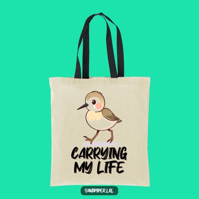 Funny Sandpiper Tote Bag: Tiny Steps Design, Practical & Cute Funny Gift