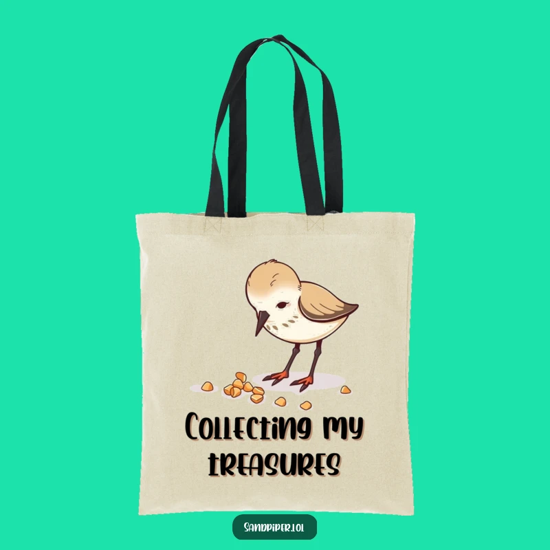 Funny Sandpiper Tote Bag - Enthusiastic Crumb Collector for Everyday