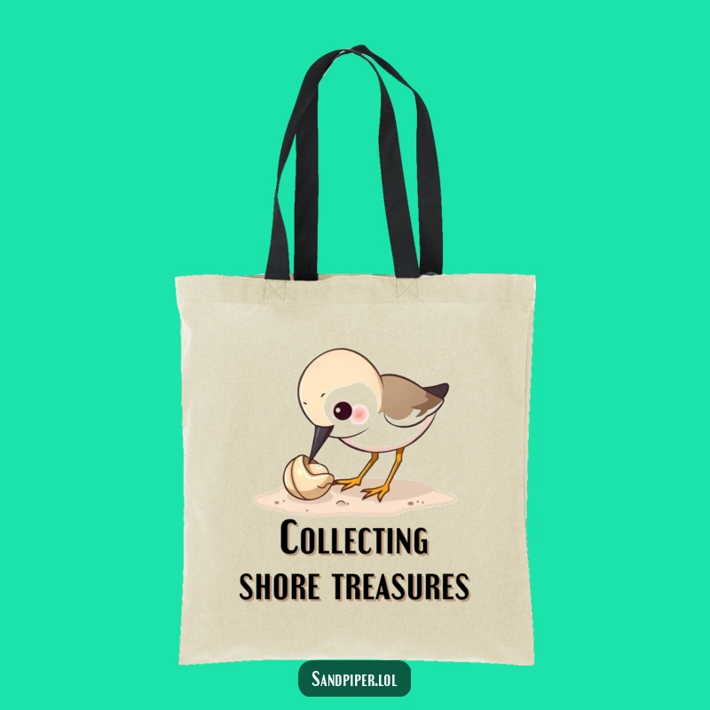 Funny Sandpiper Pecking Shell Tote Bag - Chic & Hilarious Bird Accessory