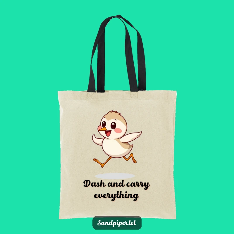 Funny Sandpiper Tote Bag: Cute Bird Dash, Stylish & Practical Funny Gift for Bird Lovers