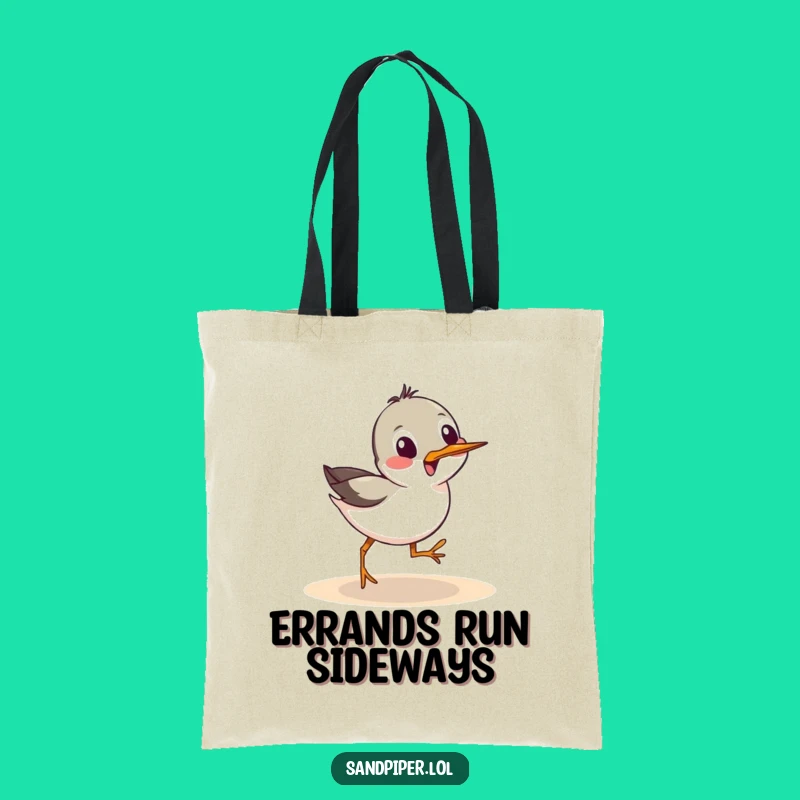 Funny Sandpiper Scurry Tote Bag: Beach Accessory, Perfect Funny Gift