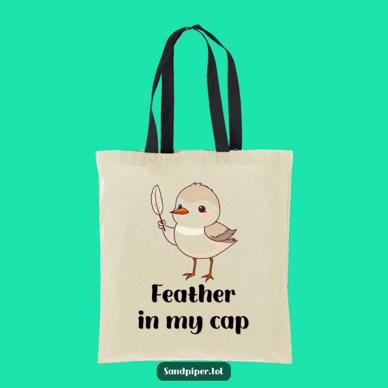 Funny Feather Display Tote Bag: Sandpiper Accessory, Perfect Funny Gift