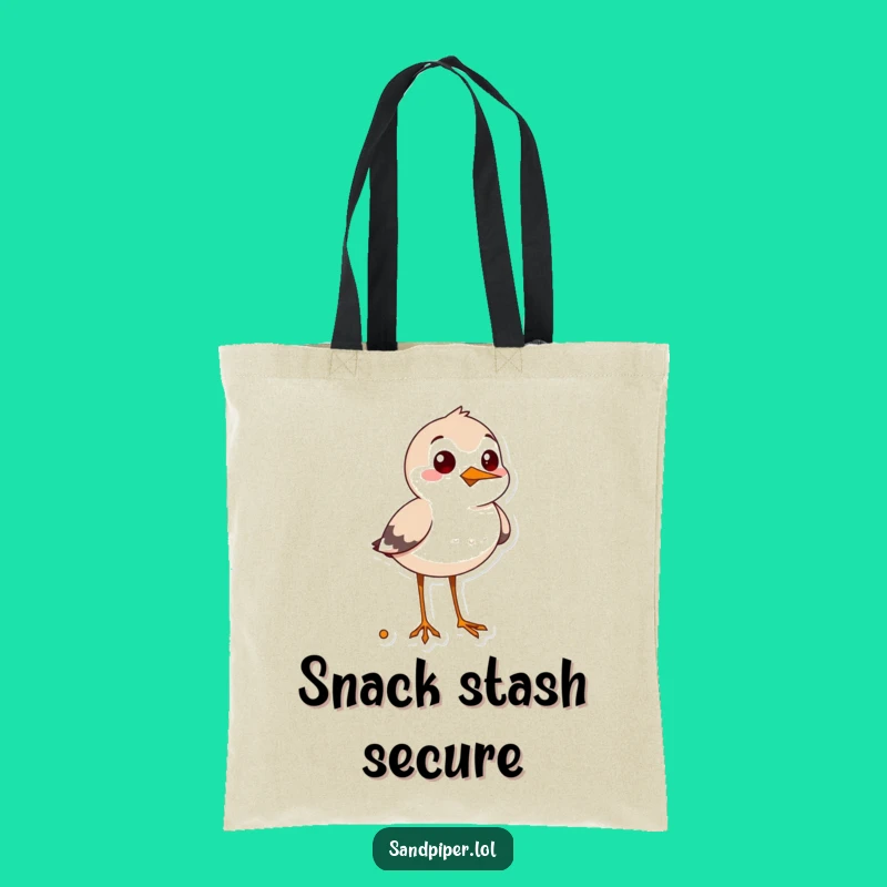 Funny Durable Sandpiper Snack Hunter Tote Bag - Humorous Shopping Companion