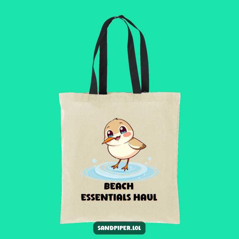 Funny Durable Sandpiper Wave Dip Tote Bag - Humorous Beach Companion Gift