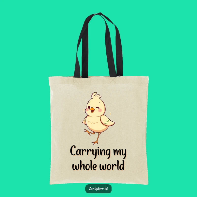 Funny One-Legged Bird Tote Bag: Carry Your Essentials with This Hilarious, Contented Design