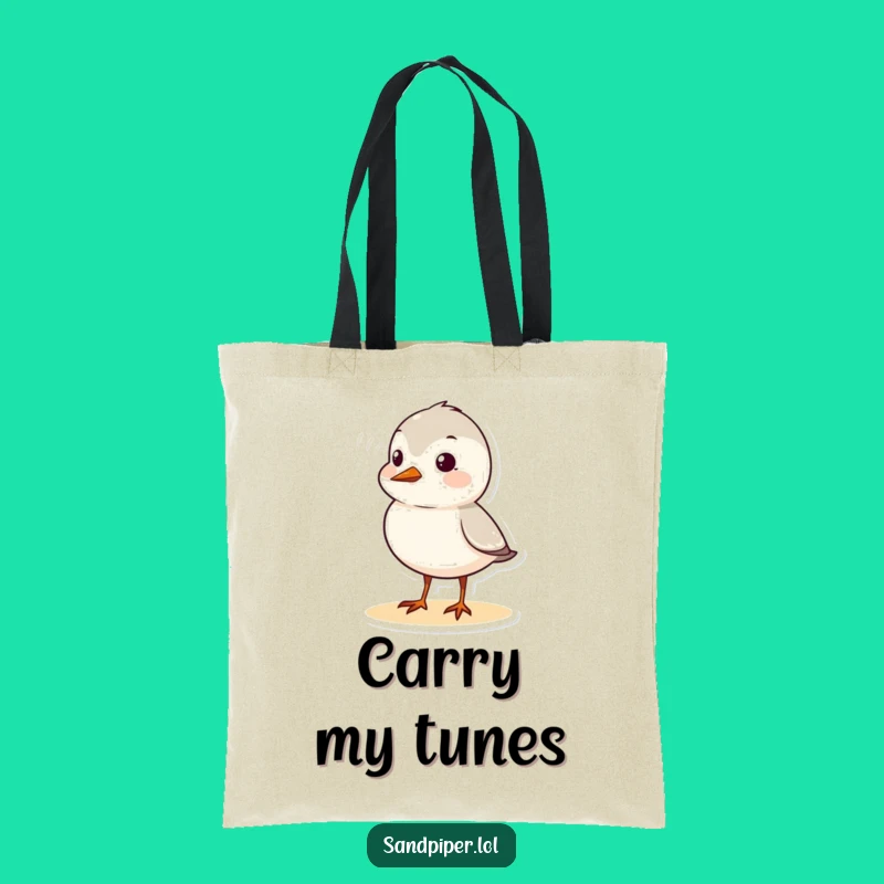 Funny Sandpiper Chirp Tote Bag: Cute Bird Sound Wave Accessory Gift