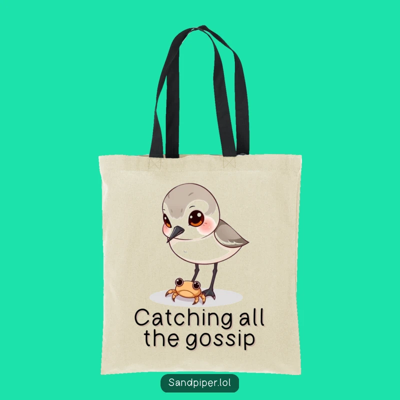 Funny Sandpiper Crab Tote Bag - Curious Beach Bird Carry-All, Gift