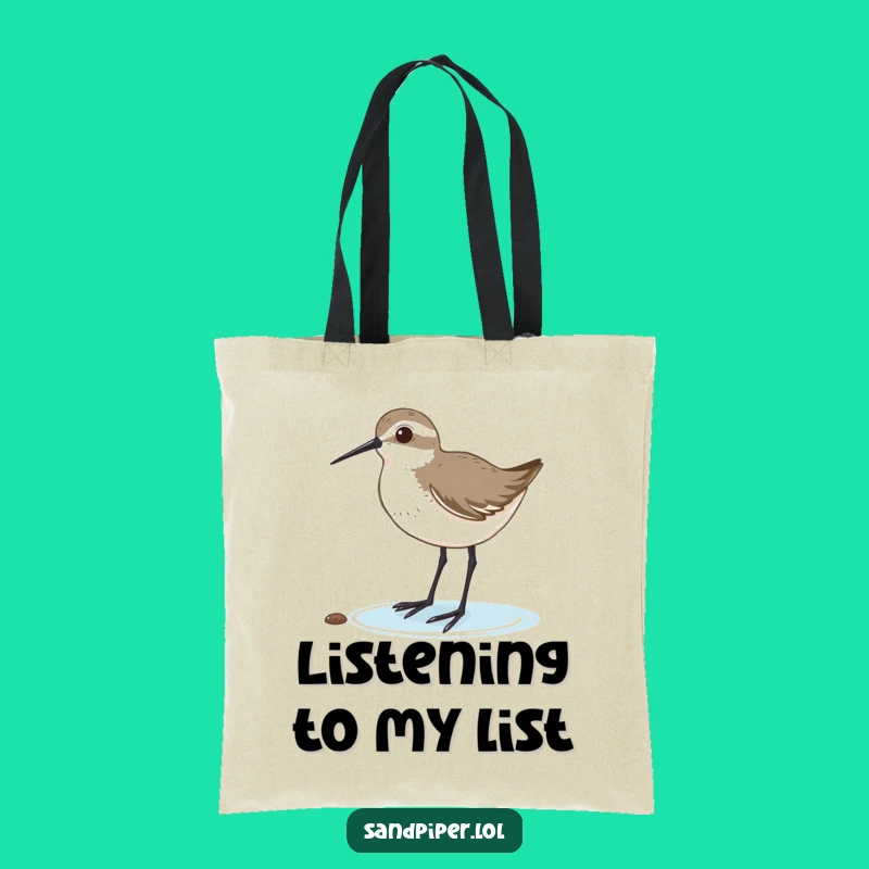 Funny Sandpiper Listening Tote Bag: Hilarious Accessory for Keen Observers