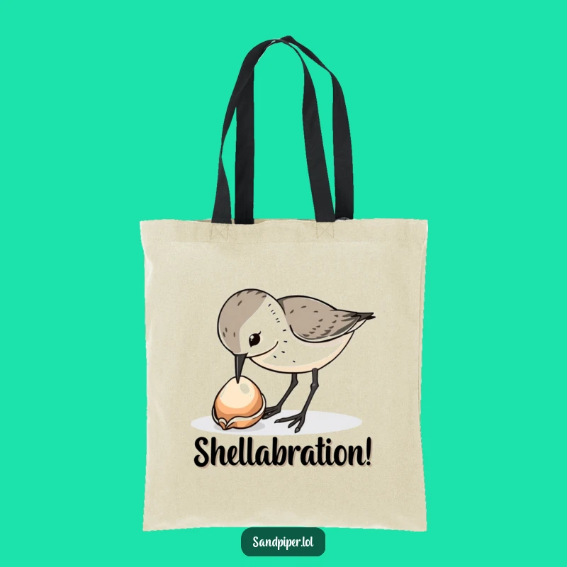 Funny Sandpiper Shell Pecker Tote Bag - Eco-Friendly Bird Carryall Gift