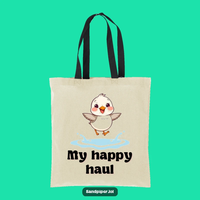 Funny Sandpiper Tote Bag: Joyful Wave Hopper, Practical & Fun Gift