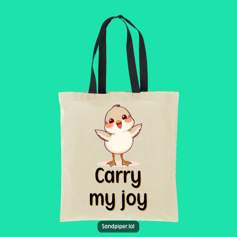 Funny Sandpiper Wag Tote Bag: Chic Joyful Bird, Stylish Gift for Errands