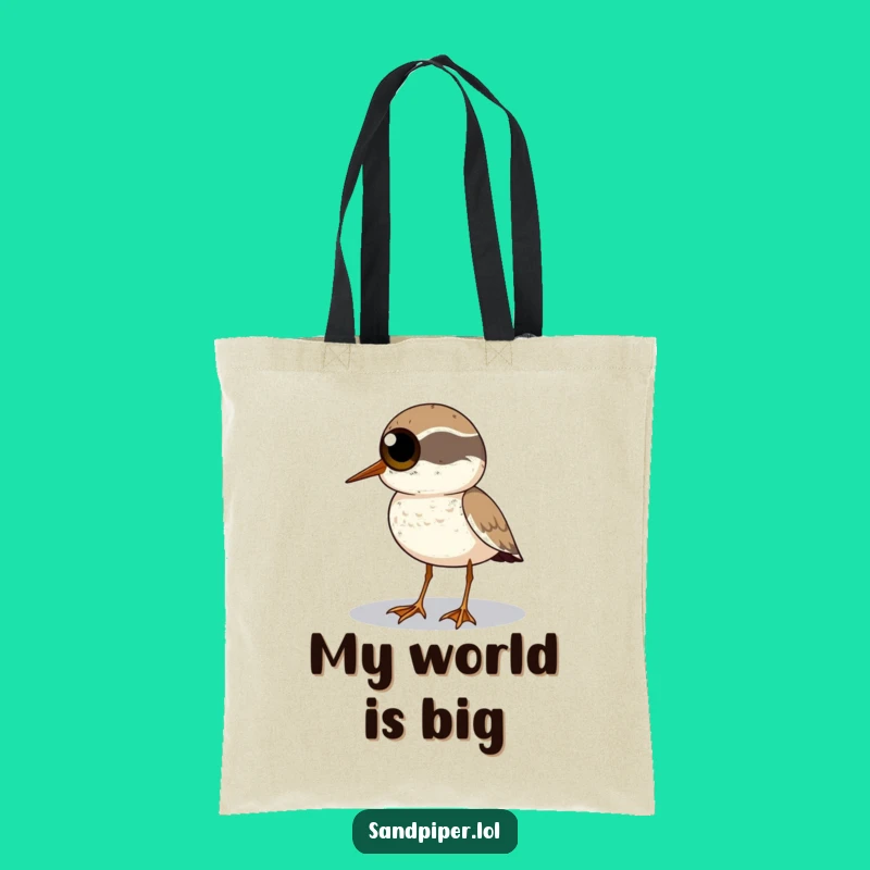Funny Sandpiper Tote Bag - Wide Eyes Horizon Scan, Hilarious Accessory